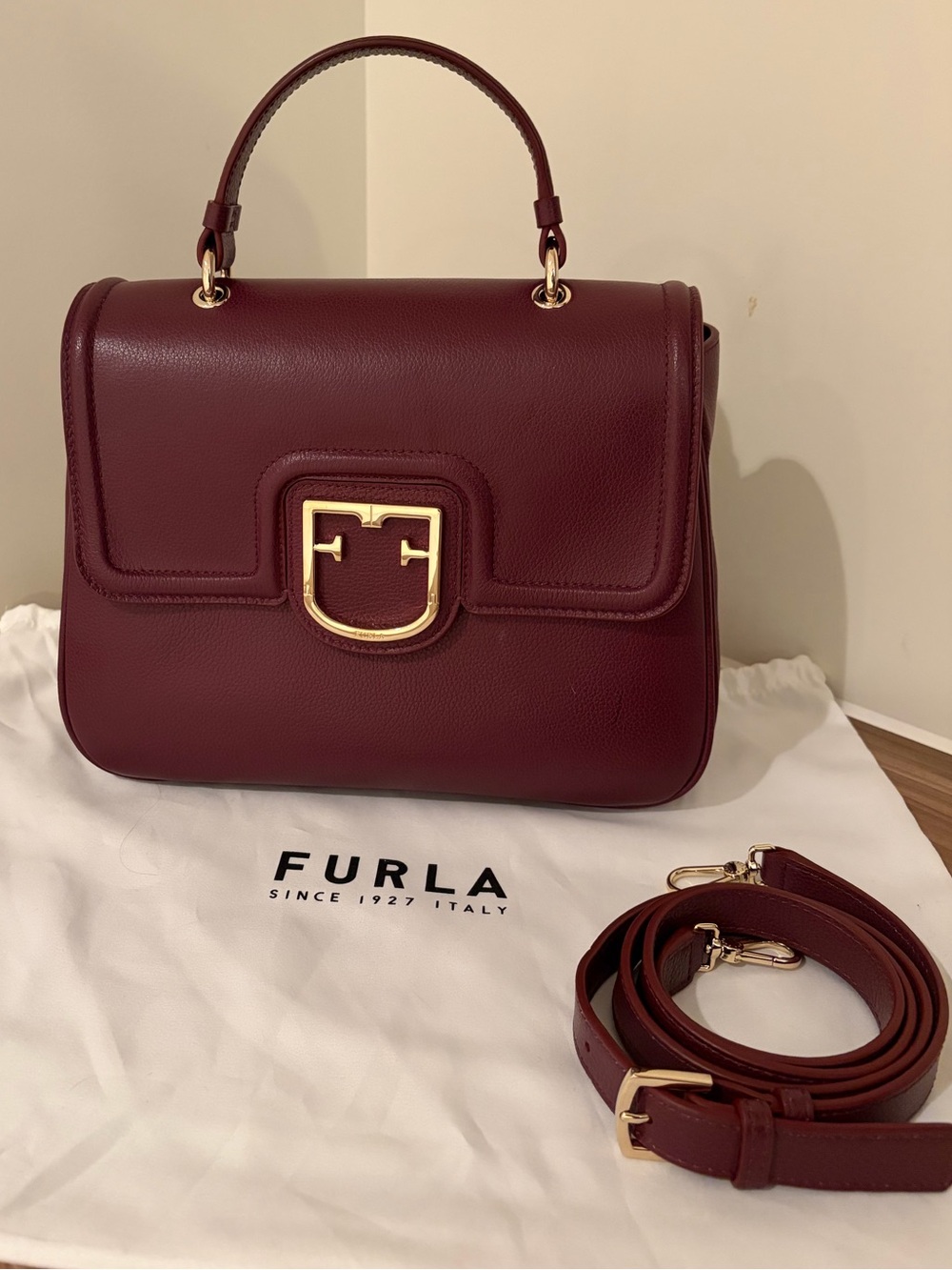 Furla Joy Top-Handle Leather Satchel